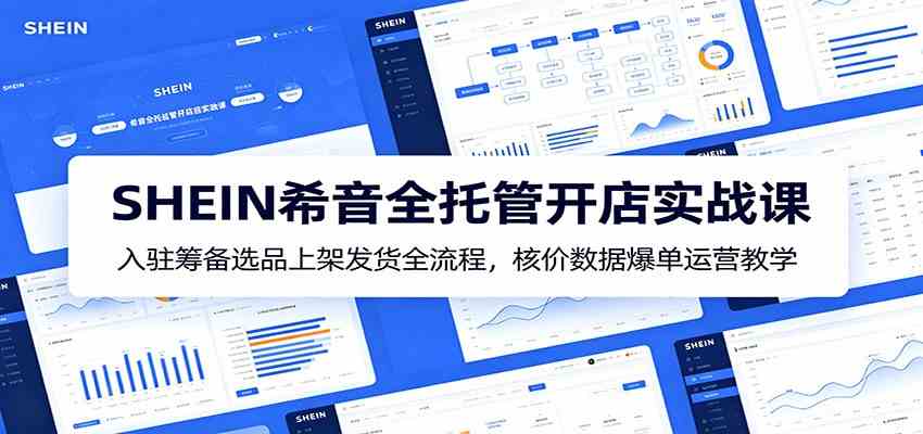 SHEIN希音全托管开店实战课：入驻筹备选品上架发货全流程，核价数据爆单运营教学-课程网