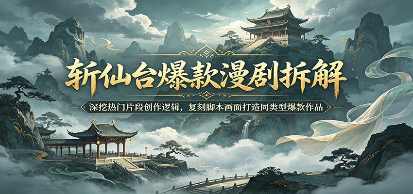 斩仙台爆款漫剧拆解：深挖热门片段创作逻辑，复刻脚本画面打造同类型爆款作品-课程网