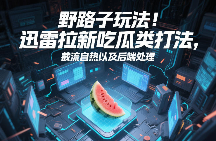 野路子玩法！迅雷拉新吃瓜类打法，截流自热以及后端处理-课程网