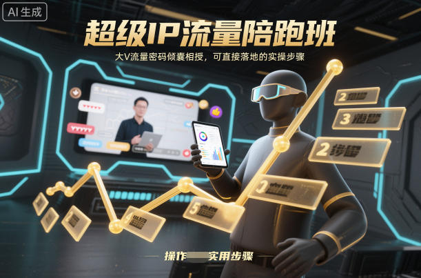 超级IP流量陪跑班，大V流量密码倾囊相授，可直接落地的实操步骤-课程网