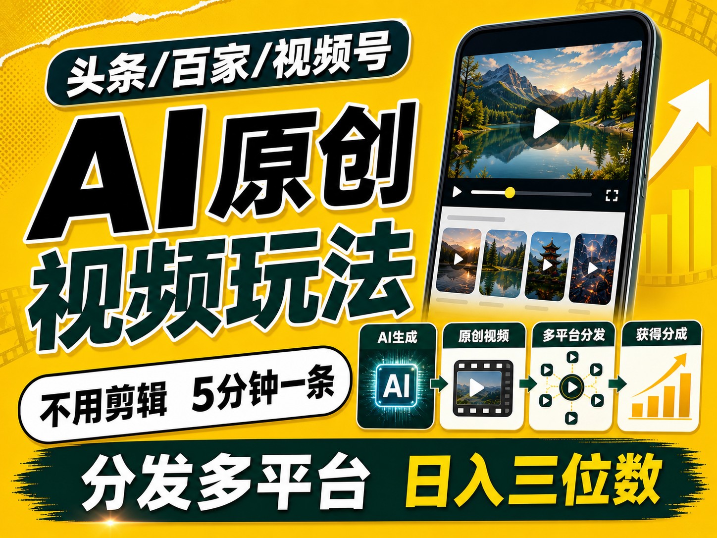 2026头条百家号升级玩法 5分钟一条原创视频 发多平台赚收-课程网
