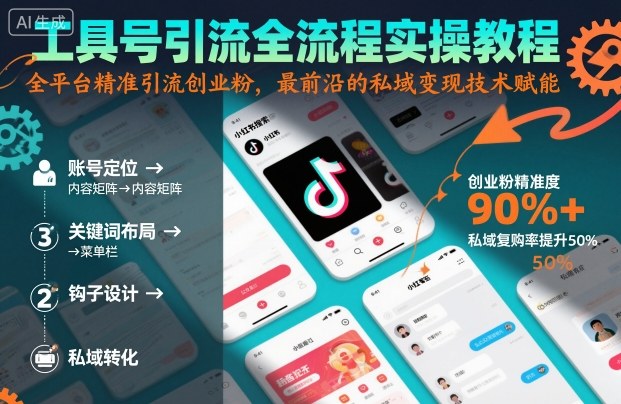 工具号引流全流程保姆级实操教程，全平台精准引流创业粉，最前沿的私域变现技术赋能-课程网