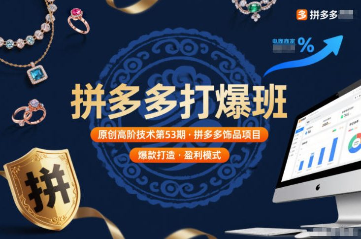 拼多多打爆班原创高阶技术第53期，拼多多饰品项目-课程网