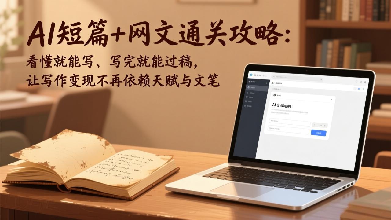 AI短篇+网文通关攻略：看懂就能写、写完就能过稿，让写作变现不再依赖天赋与文笔-课程网
