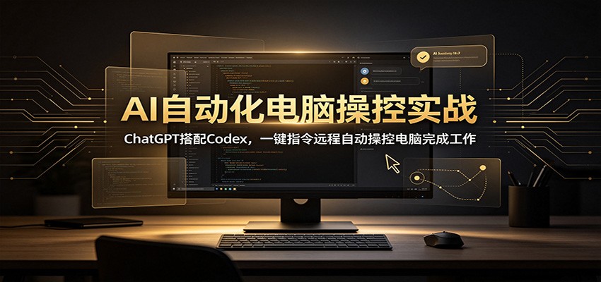 AI自动化电脑操控实战：ChatGPT搭配Codex，一键指令远程自动操控电脑完成工作-课程网