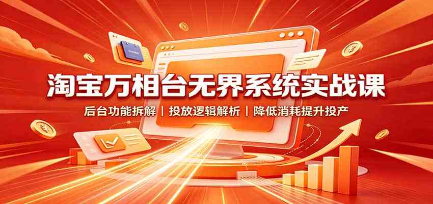 淘宝万相台无界系统实战课：后台功能拆解，投放逻辑解析，降低消耗提升投产-课程网