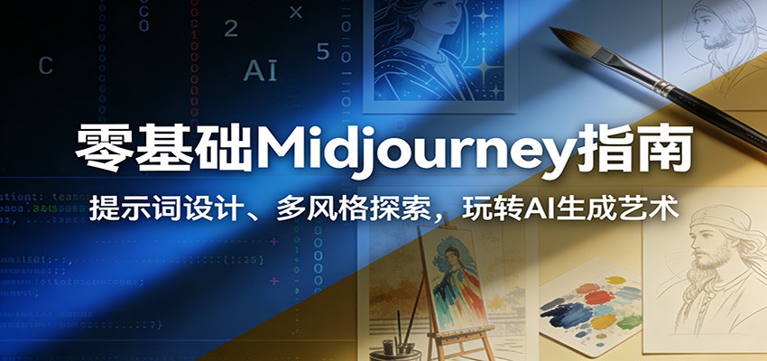零基础Midjourney指南：提示词设计、多风格探索，玩转AI生成艺术-课程网
