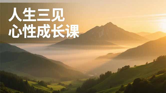 人生三见心性成长课，见天地众生自己，搞透人性安顿身心，活出清晰自我，内在富足无价-课程网