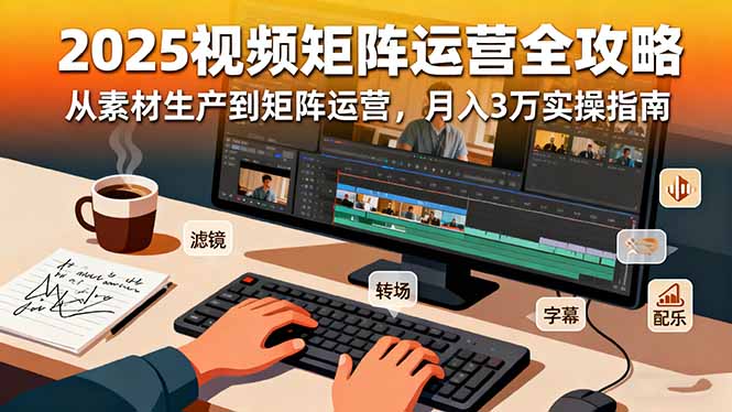2025短视频矩阵运营全攻略：从素材生产到矩阵运营，月入3万实操指南-课程网