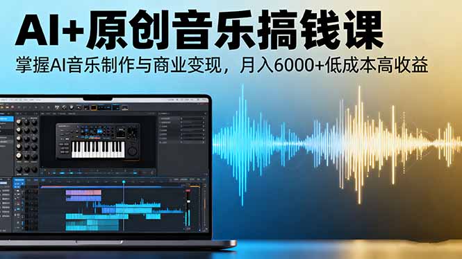 AI+原创音乐搞钱课：掌握AI音乐制作与商业变现，月入6000+低成本高收益-课程网