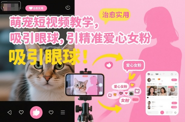 萌宠短视频教学，吸引眼球，引精准爱心女粉-课程网