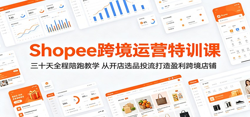 Shopee跨境运营特训课：三十天全程陪跑教学，从开店选品投流打造盈利跨境店铺-课程网