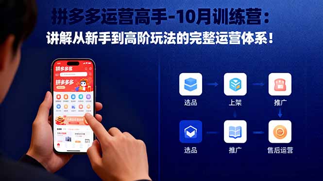 拼多多运营高手-10月训练营：讲解从新手到高阶玩法的完整运营体系！-课程网