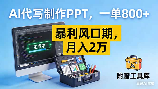 AI代写制作PPT，一单800+， 暴利风口期，月入2万【附工具】-课程网