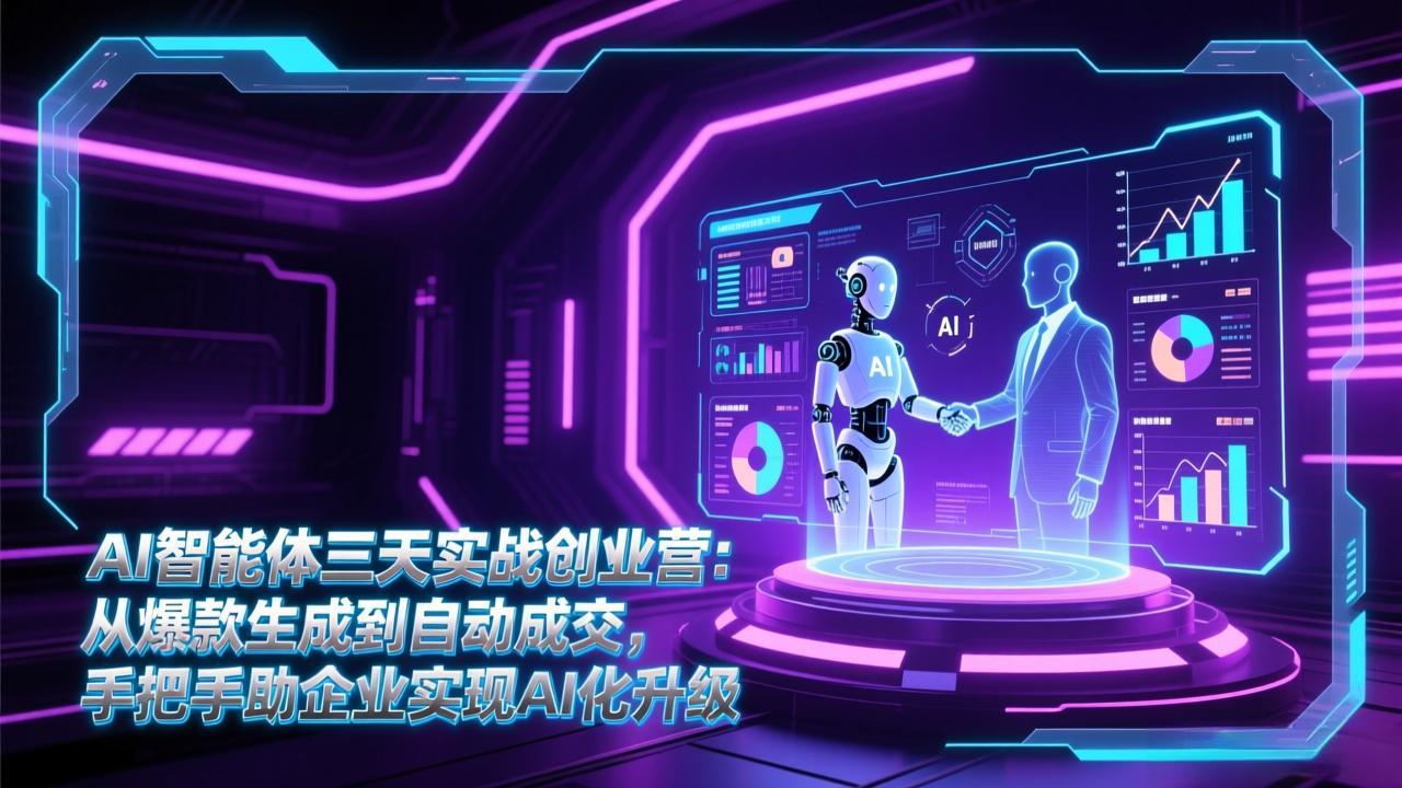 AI智能体三天实战创业营：从爆款生成到自动成交，手把手助企业实现AI化升级-课程网