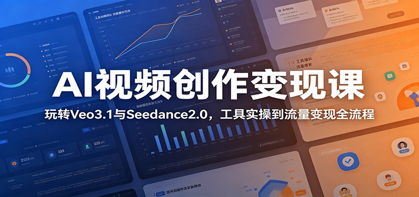 AI视频创作变现课：玩转Veo3.1与Seedance2.0，工具实操到流量变现全流程-课程网