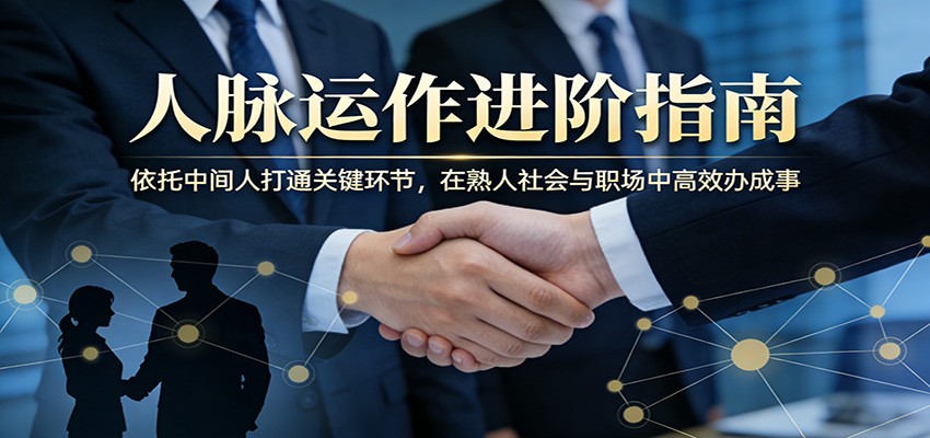 付费文章：人脉运作进阶指南，依托中间人打通关键环节，在熟人社会与职场中高效办成事-课程网