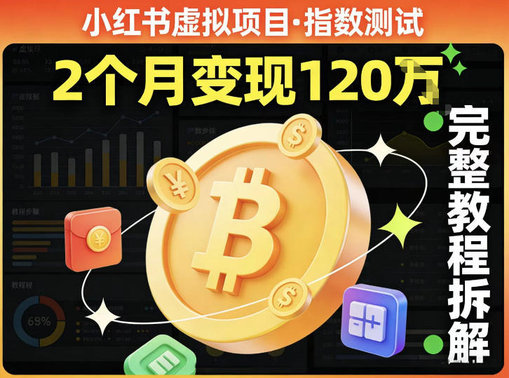 小红书虚拟项目——指数测试，有人靠这个项目2月变现120个，完整教程拆解-课程网