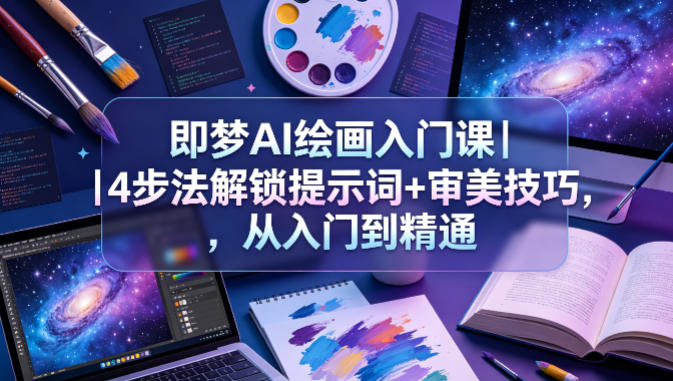 即梦AI绘画入门课｜4步法解锁提示词+审美技巧，从入门到精通-课程网