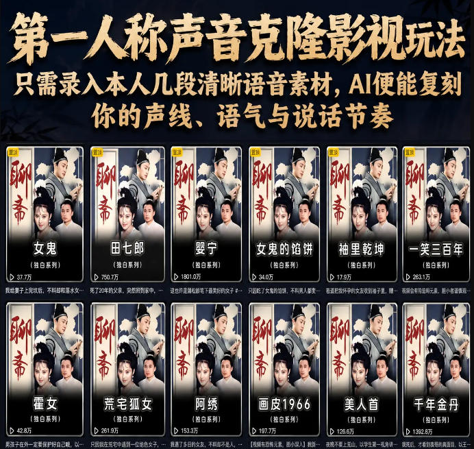 第一人称声音克隆影视玩法，只需录入本人几段清晰语音素材，AI便能复刻你的声线、语气与说话节奏-课程网