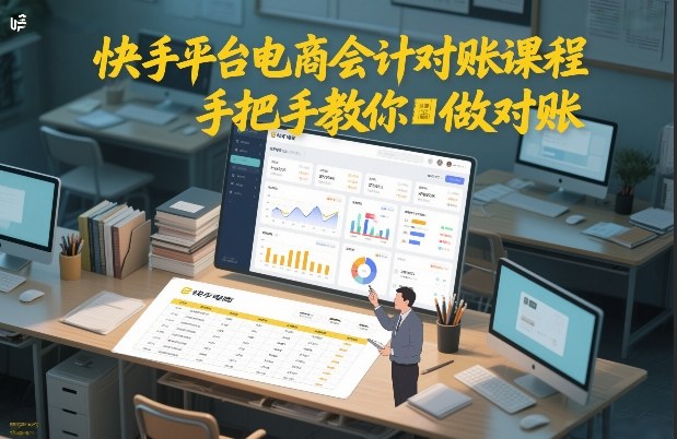 快手平台电商会计对账课程，手把手教你做对账-课程网