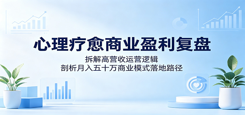 心理疗愈商业盈利复盘：拆解高营收运营逻辑，剖析月入五十万商业模式落地路径-课程网
