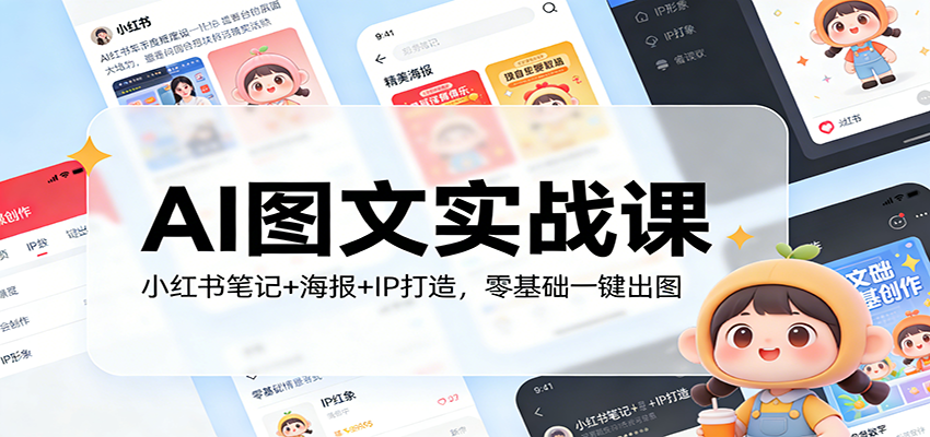 AI图文实战课：小红书笔记+海报+IP打造，零基础一键出图-课程网