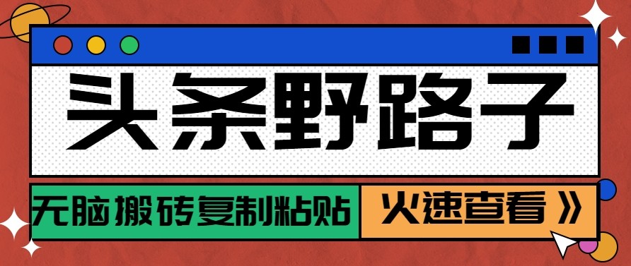 头条单账号日收益300+野路子玩法赛道，无脑搬砖复制粘贴，保姆级教程-课程网