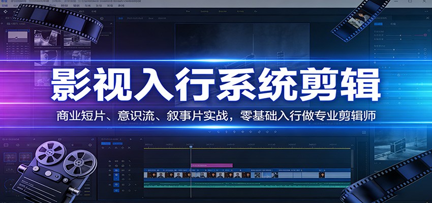 影视系统剪辑，商业短片、意识流、叙事片实战，零基础入行做专业剪辑师-课程网