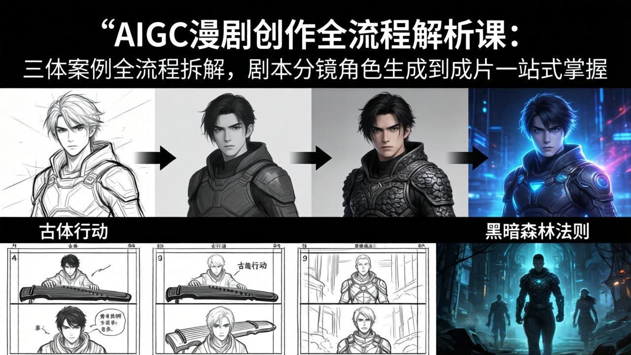 AIGC漫剧创作全流程解析课：三体案例全流程拆解，剧本分镜角色生成到成片一站式掌握-课程网