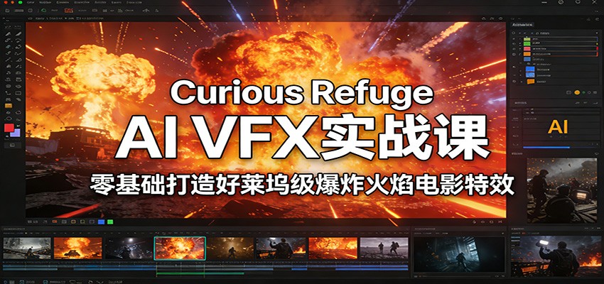 Curious Refuge AI VFX实战课，零基础打造好莱坞级爆炸火焰电影特效-课程网