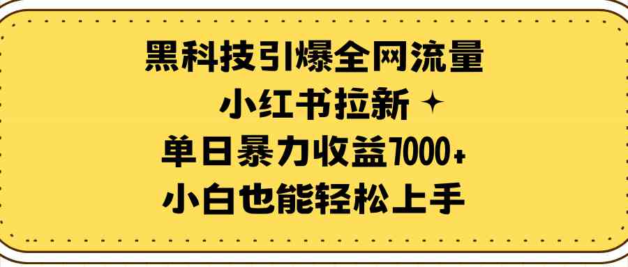 （9679期）黑科技引爆全网流量小红书拉新，单日暴力收益7000+，小白也能轻松上手-课程网