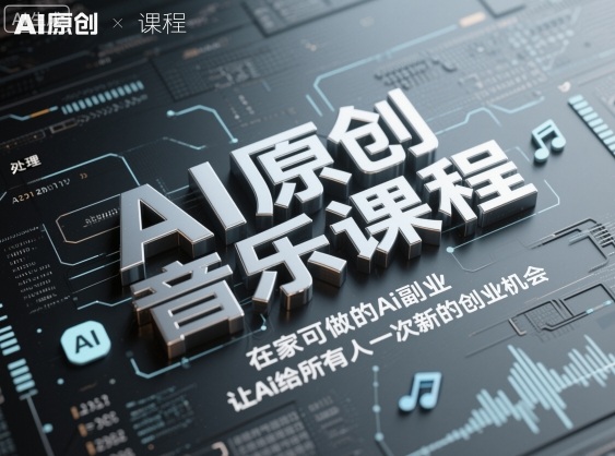 AI原创音乐课程，在家可做的Ai副业，让Ai给所有人一次新的创业机会-课程网