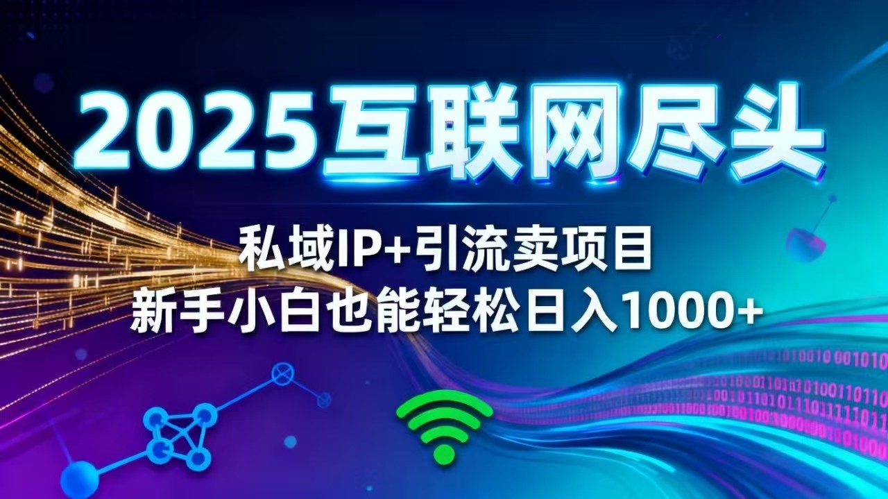 2025网创尽头王炸项目！私域 IP + 精准引流，新手小白在家躺赚日入 1000+-课程网