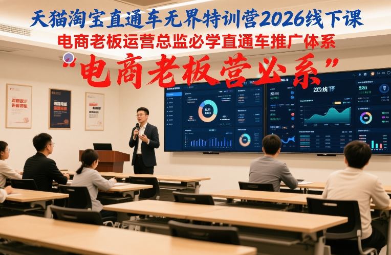 天猫淘宝直通车无界特训营2026线下课，电商老板运营总监必学直通车推广体系-课程网