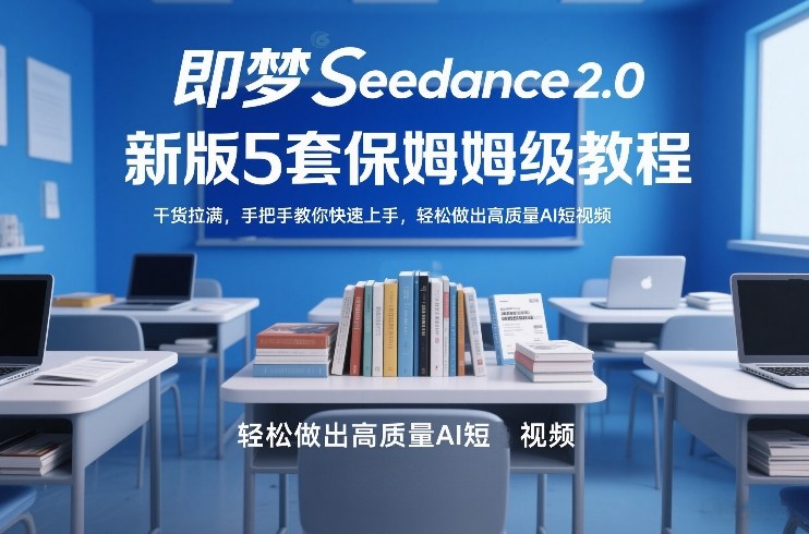 即梦Seedance2.0新版5套保姆级教程，干货拉满，手把手教你快速上手，轻松做出高质量AI短视频-课程网