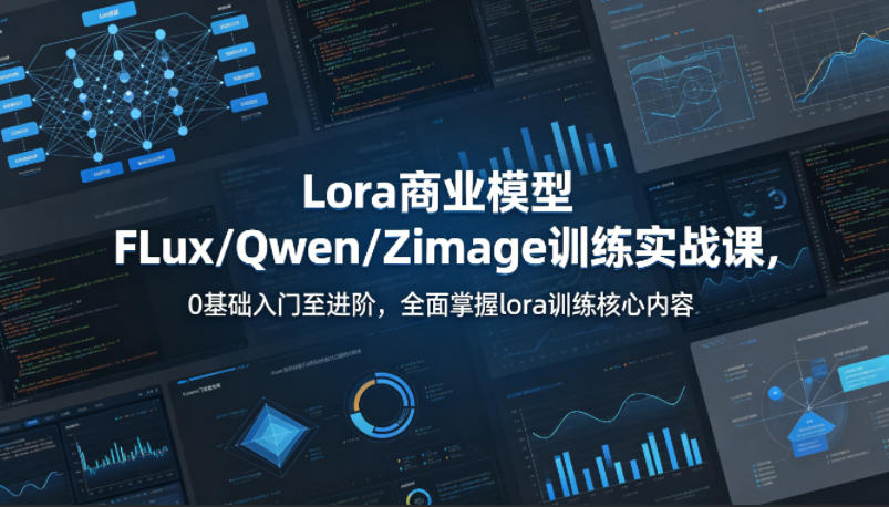 系统性学习Lora商业模型FLux／Qwen／Zimage训练实战课，0基础入门至进阶，全面掌握lora训练核心内容-课程网