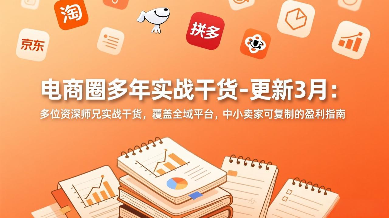 电商圈多年实战干货-更新3月：多位资深师兄实战干货，覆盖全域平台，中小卖家可复制的盈利指南-课程网