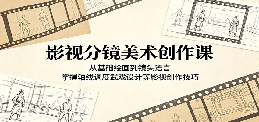 影视分镜美术创作课：从基础绘画到镜头语言，掌握轴线调度武戏设计等影视创作技巧-课程网