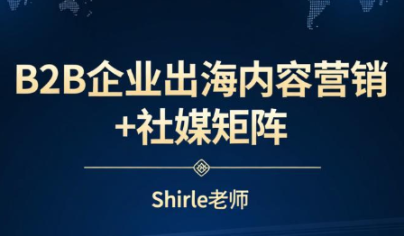 shirle老师·B2B企业出海内容营销+社媒矩阵-课程网