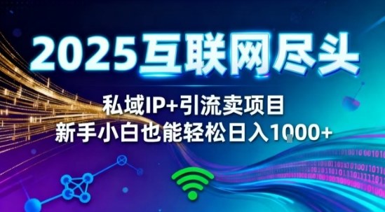 2025网创尽头王炸项目！私域IP+精准引流，新手小白在家躺賺日入1k，零经验也能上手【揭秘】-课程网