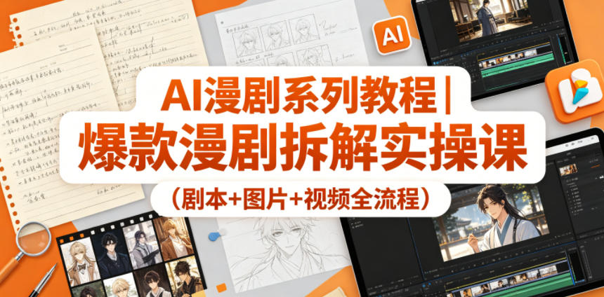 AI漫剧系列教程｜爆款漫剧拆解实操课（剧本+图片+视频全流程）-课程网