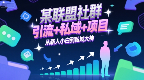 某联盟社群，引流+私域+项目，从新人小白到私域大神-课程网