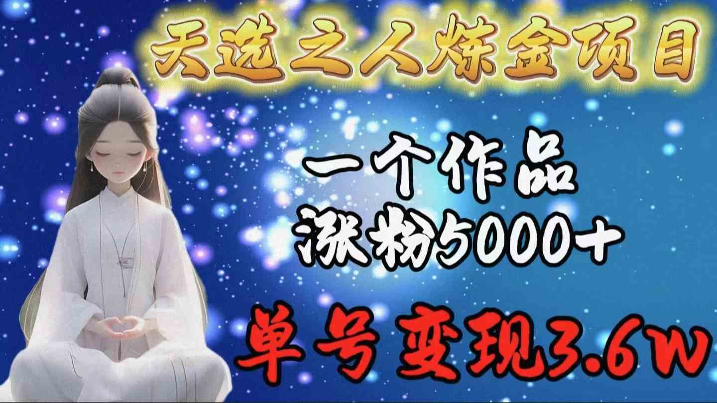 （9693期）天选之人炼金项目，一个作品涨粉5000+，单号变现3.6w-课程网