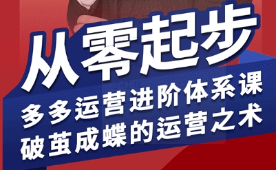 拼多多运营进阶系统课，从零起步，多多运营进阶体系课，破茧成蝶的运营之术（更新9月）-课程网