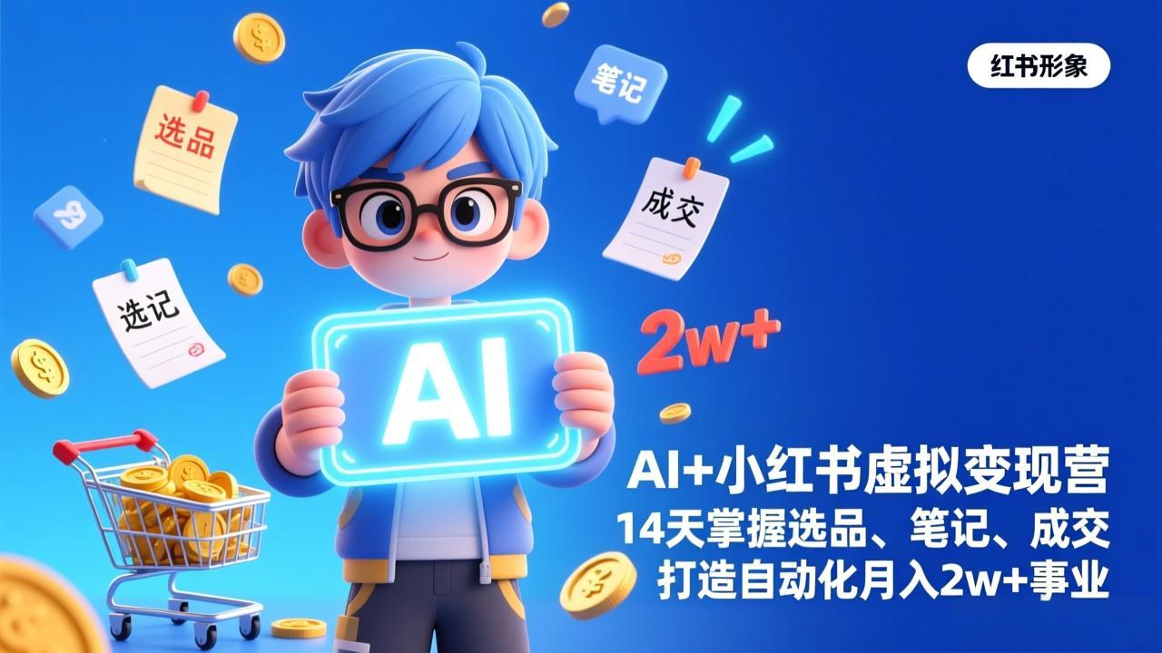 AI+小红书虚拟变现营(完结-课程网
