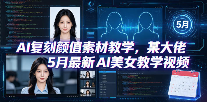 AI复刻颜值素材教学，某大佬5月最新AI美女教学视频，内含4月好物复刻教学-课程网