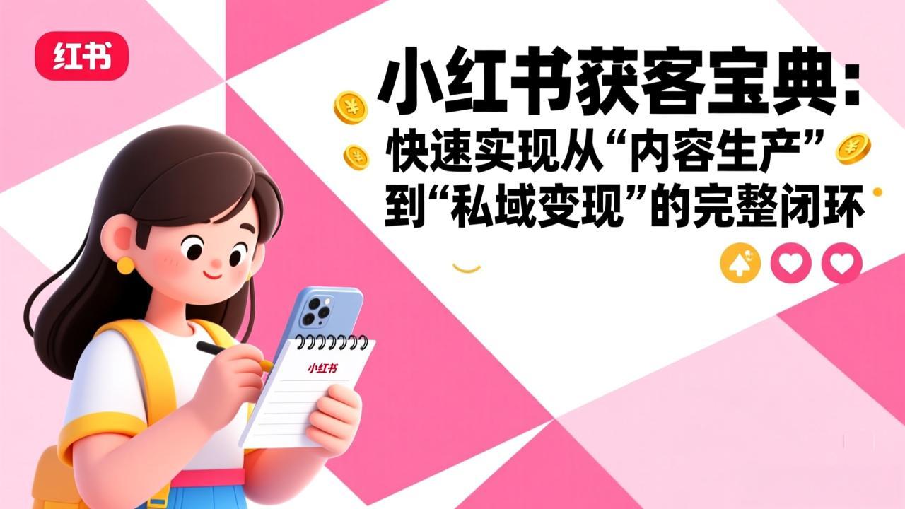 小红书获客宝典：快速实现从“内容生产”到“私域变现”的完整闭环-课程网