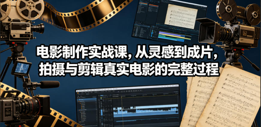 电影制作实战课，从灵感到成片，拍摄与剪辑真实电影的完整过程【原创双语字幕】-课程网