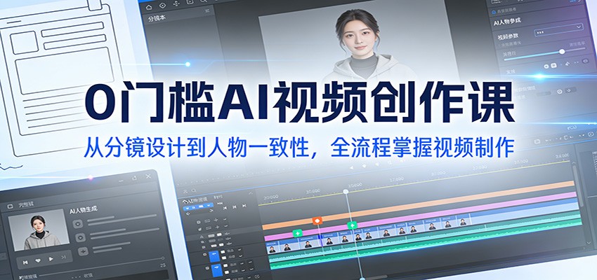 0门槛AI视频创作课：从分镜设计到人物一致性，全流程掌握视频制作-课程网